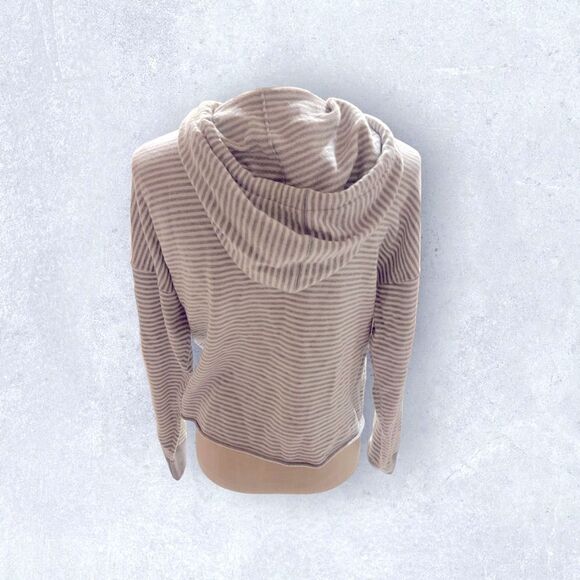 360 Cashmere | EUC Women’s 360 Rylan Striped Hoodie in Mist, Chalk Size XS - Picture 10 of 12